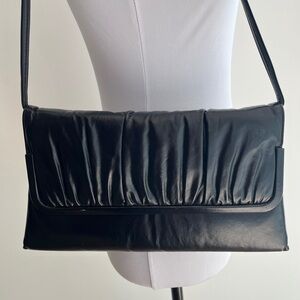 VINTAGE MASTERCRAFT LEATHER Shoulder Bag Convert to Clutch Day to Night Office